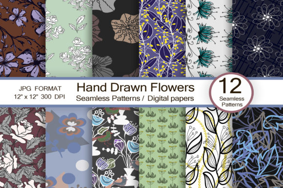 Download Hand Drawn Flowers Designs, Scrapbook - Design Collection