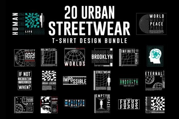 Download Urban Streetwear T-shirt Designs Bundle - Design Collection
