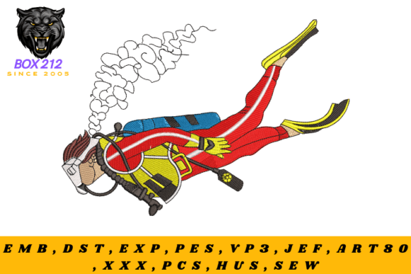 Download Diver Digital Embroidery Design - Design Collection