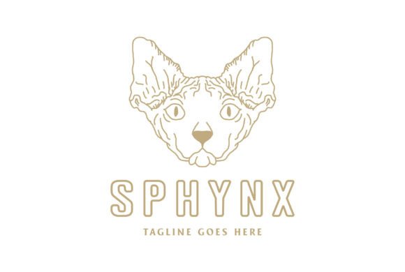 Download Animal Sphynx Cat Head Face Logo Design - Design Collection