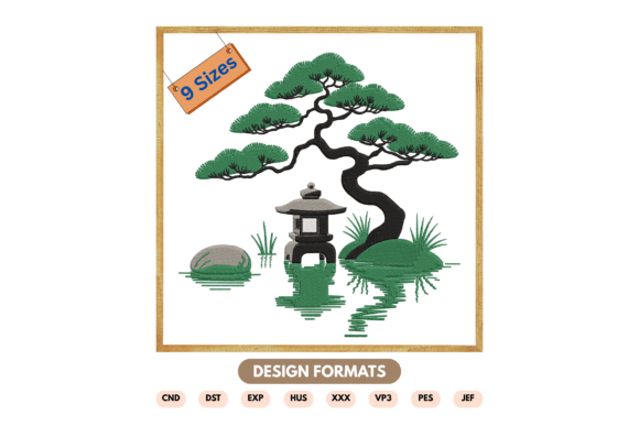 Download Japanese Zen Garden Embroidery Design - Design Collection