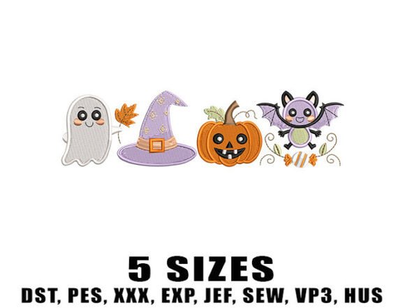 Download Cute Spooky Season Embroidery Design - Design Collection