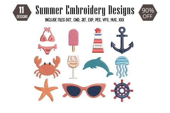 Download Summer Embroidery Design - Design Collection