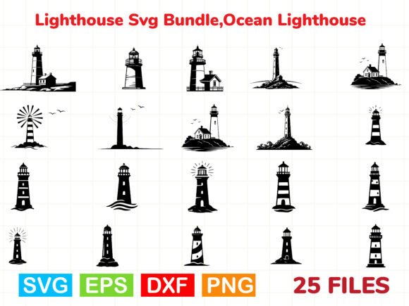 Download Lighthouse Svg Bundle,Ocean Lighthouse - Premium Resources