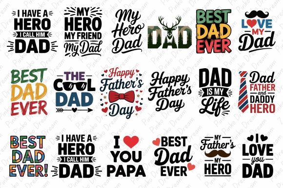 Download Father’s Day PNG Quotes Design Bundle - Design Collection